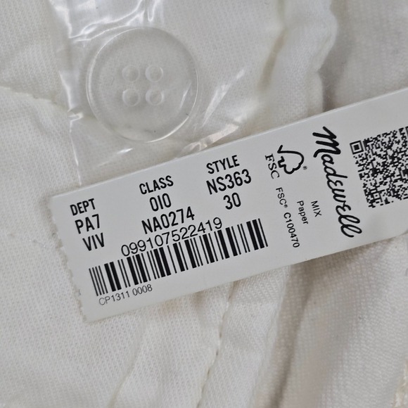 Madewell Jeans Womens 30 Cream High Rise Tapered‎ Denim Office READ - Picture 8 of 16